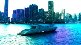 Yacht on Miami water